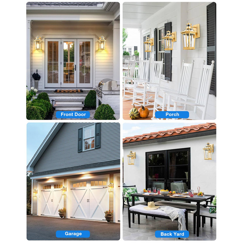 Motion Sensor Exterior Light Fixture 2 Pack Dusk to Dawn Outdoor Light Wall Mount Anti Rust Aluminum Outside House Lights Farmhouse Coach Lantern